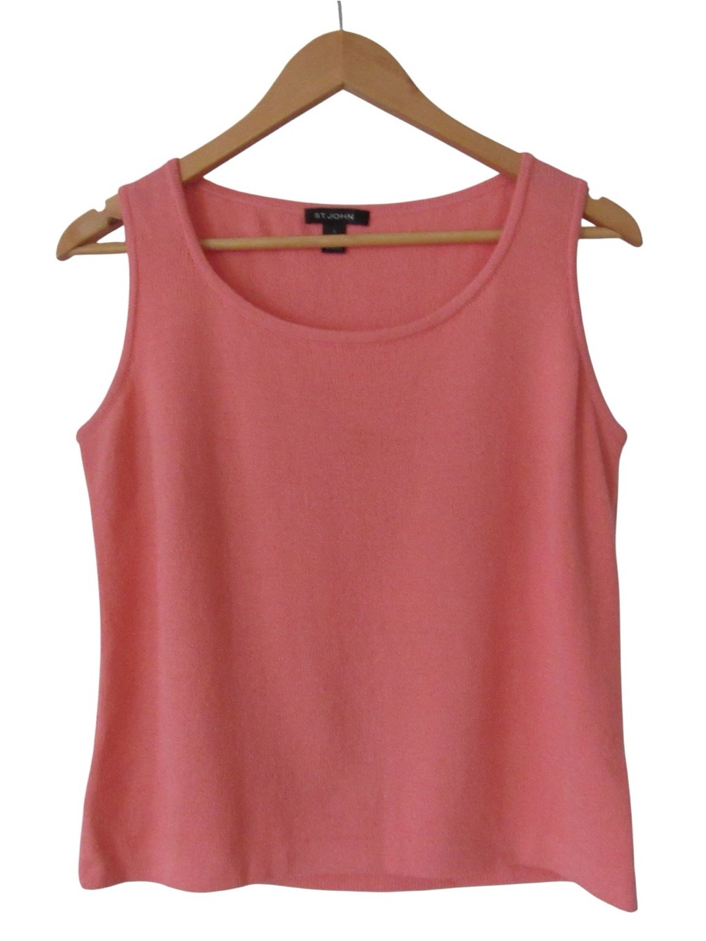 St. John Knit Tank Top Small Pink Scoop Neck Wool Rayon Classic Quiet Luxury